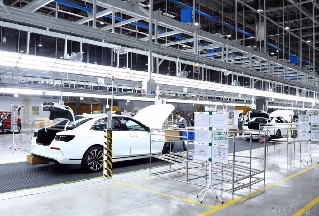 Chaine de production automobile de Vinfast. Photo : VNA. Chaine de production automobile de Vinfast. Photo : VNA.