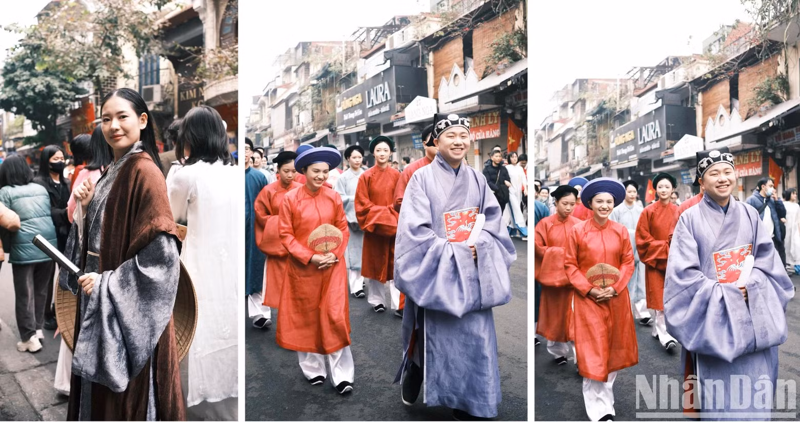 Partageant davantage sur les impressions de leur voyage au Vietnam, le couple britannique a déclaré : « Les Vietnamiens sont très amicaux, les villes sont étonnantes avec une architecture au-delà de nos attentes. Nous adorons vraiment ça. Tout le monde est si joyeux, on se sent en sécurité en nous promenant et la nourriture est incroyable. » L’apparition de jeunes vêtus de costumes traditionnels vietnamiens colorés et uniques a transformé la rue piétonne du lac Hoan Kiem en une « scène culturelle vivante », que de nombreux touristes étrangers se sont arrêtés pour admirer les œuvres d’art des costumes traditionnels vietnamiens. Partageant davantage sur les impressions de leur voyage au Vietnam, le couple britannique a déclaré : « Les Vietnamiens sont très amicaux, les villes sont étonnantes avec une architecture au-delà de nos attentes. Nous adorons vraiment ça. Tout le monde est si joyeux, on se sent en sécurité en nous promenant et la nourriture est incroyable. » L’apparition de jeunes vêtus de costumes traditionnels vietnamiens colorés et uniques a transformé la rue piétonne du lac Hoan Kiem en une « scène culturelle vivante », que de nombreux touristes étrangers se sont arrêtés pour admirer les œuvres d’art des costumes traditionnels vietnamiens.
