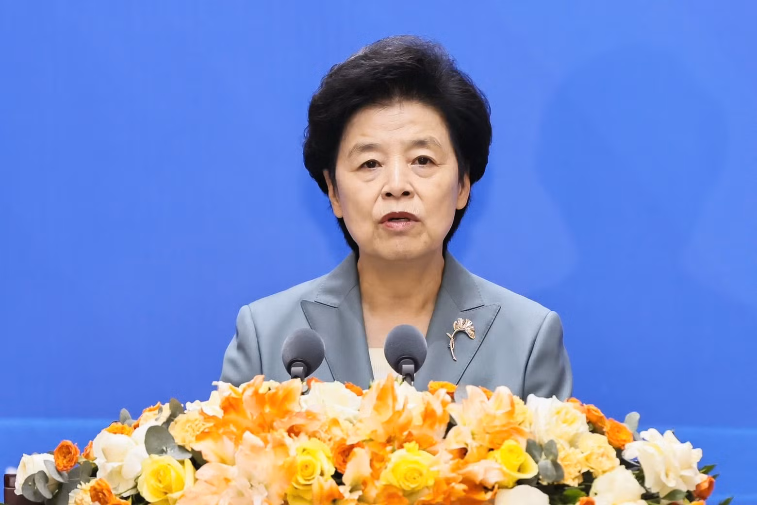 La vice-présidente de la Conférence consultative politique du peuple chinois, Xian Hui, prend la parole. Photo : daidoanket.vn