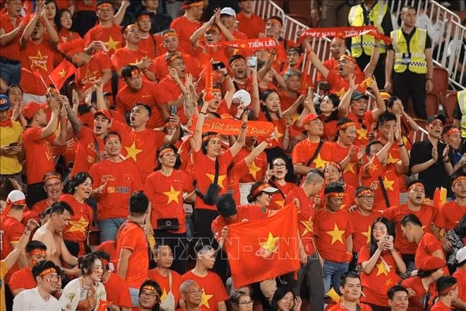 Supporters vietnamiens lors du match retour, le 5 janvier en Thaïlande. Photo: VNA