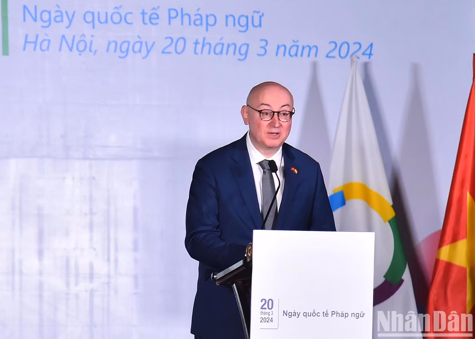 Pierre du Ville, chef de la délégation Wallonie-Bruxelles au Vietnam, président de GADIF, prend la parole.