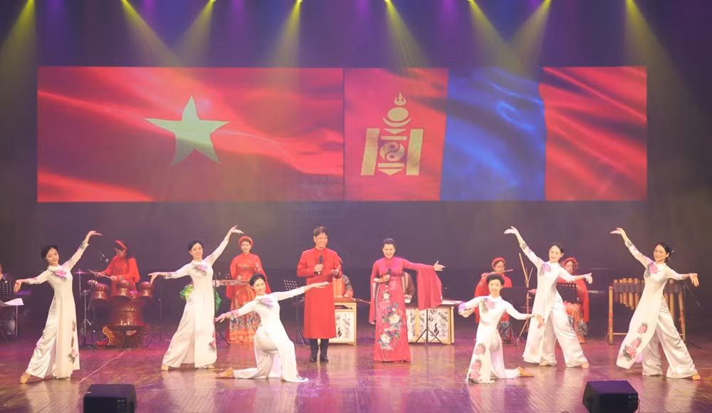 Une performance artistique lors de la Journée de la culture vietnamienne en Mongolie en 2024. Photo : toquoc.