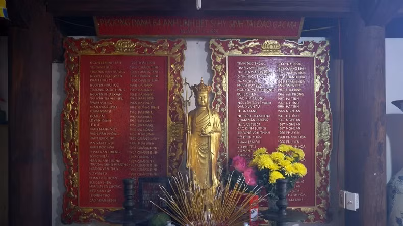 Noms des 64 Héros martyrs sacrifiés sur l'île de Gac Ma.