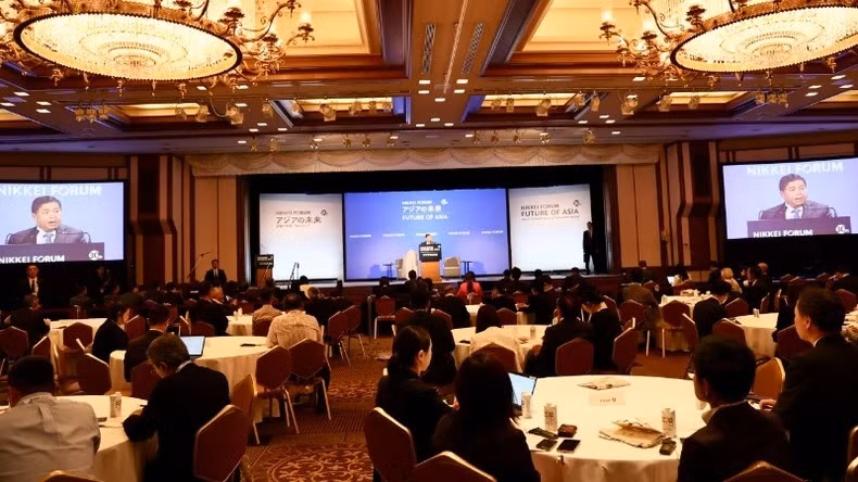 Le vice-Premier ministre Nguyen Chi Dung s'exprime au 30e Forum Nikkei « L'avenir de l'Asie ». Photo : VGP. Le vice-Premier ministre Nguyen Chi Dung s'exprime au 30e Forum Nikkei « L'avenir de l'Asie ». Photo : VGP.