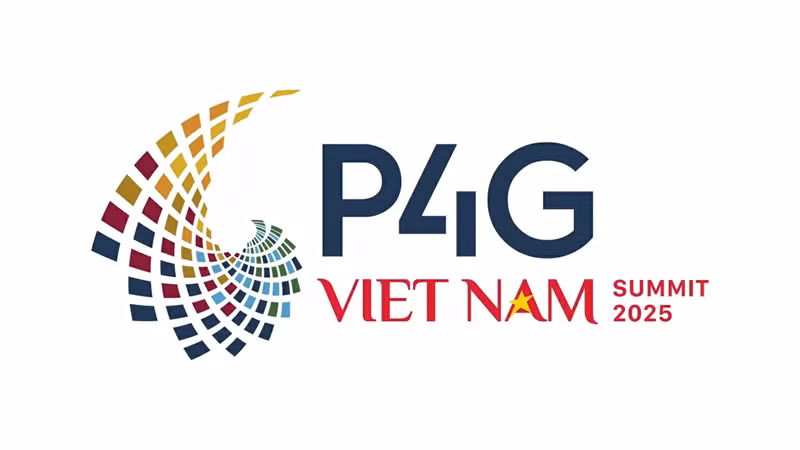 Logo officiel du Sommet P4G en version vietnamienne et anglaise.