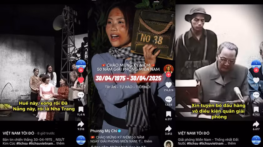 Les clips « hommage aux ancêtres » soigneusement réalisés, les écrits sous forme de « mémoires créatives » en reels, podcasts, ou vidéos courtes ont transformé une histoire qui semblait monotone en un récit vivant, accessible et émouvant. Photo : tiktok Les clips « hommage aux ancêtres » soigneusement réalisés, les écrits sous forme de « mémoires créatives » en reels, podcasts, ou vidéos courtes ont transformé une histoire qui semblait monotone en un récit vivant, accessible et émouvant. Photo : tiktok