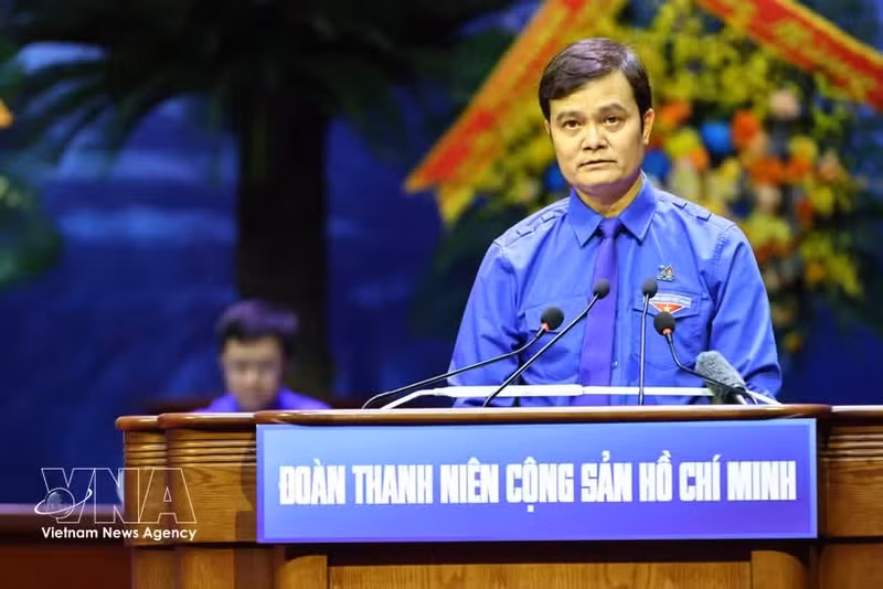 Bui Quang Huy est réélu au poste de premier secrétaire de l'Union de la jeunesse communiste Hô Chi Minh pour le mandat 2026-2031. Photo : VNA.