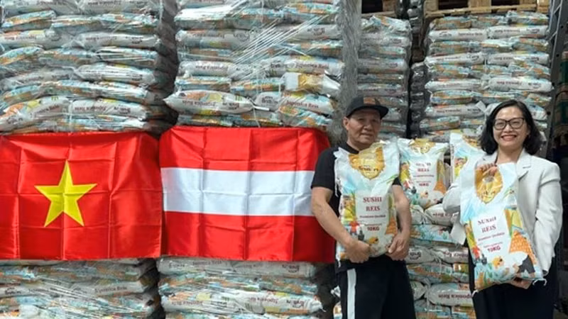 Le riz Sushi vietnamien importé vers le marché autrichien. Photo : VOV