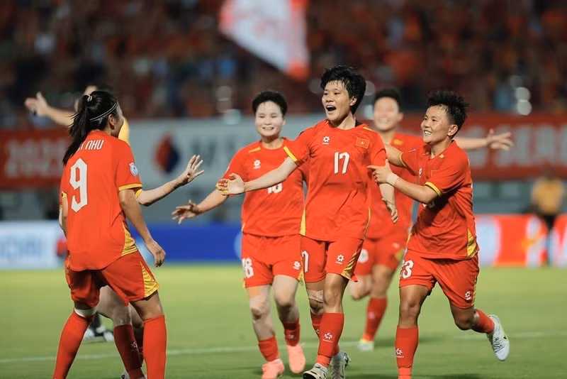 Des fooballeuses vietnamiennes. Photo : VNA.