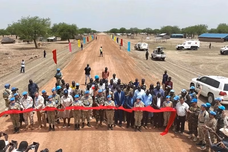 La nouvelle route a été remise en état à Abyei. Photo : baoquocte.vn