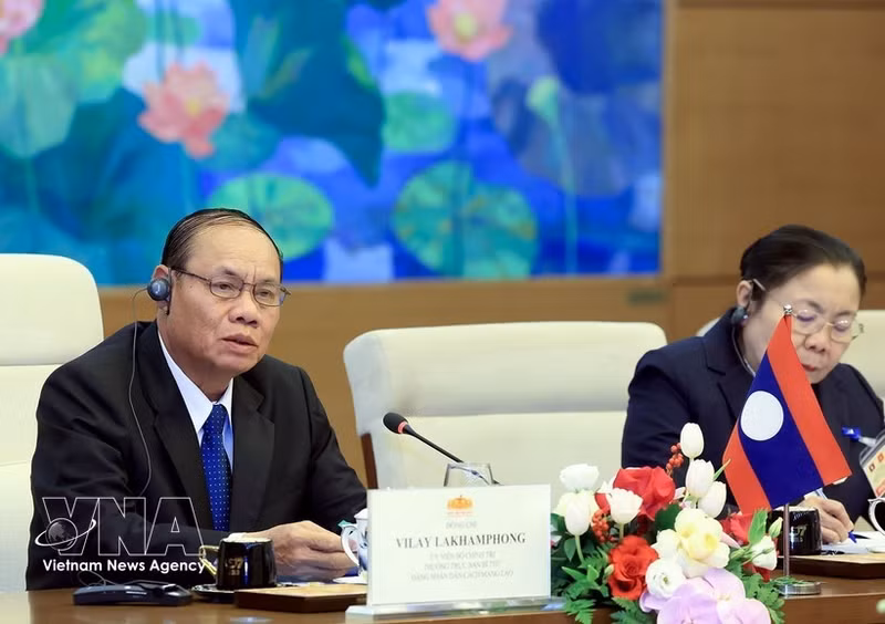 Vilay Lakhamphong, membre du Bureau politique et membre permanent du Secrétariat du Comité central du Parti révolutionnaire populaire lao. Photo : VNA