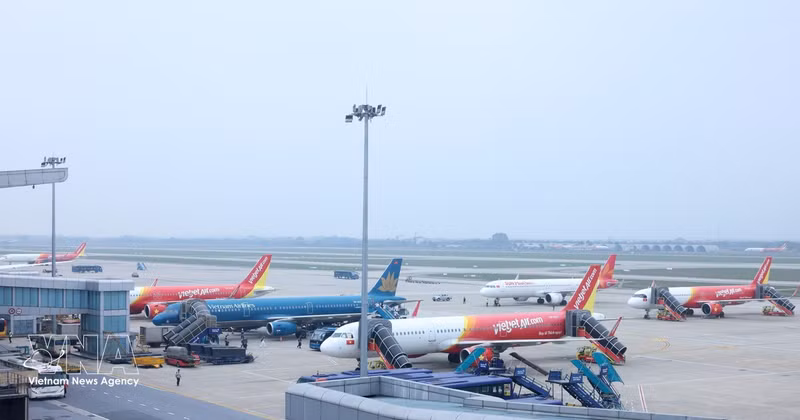Dans un aéroport vietnamien. Photo : VNA 