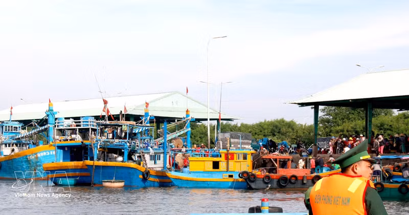 Le poste de garde-frontière de Thanh Hai (quartier de Phu Thuy, province de Lam Dong) effectue des patrouilles et contrôle les navires de pêche. Photo: VNA 