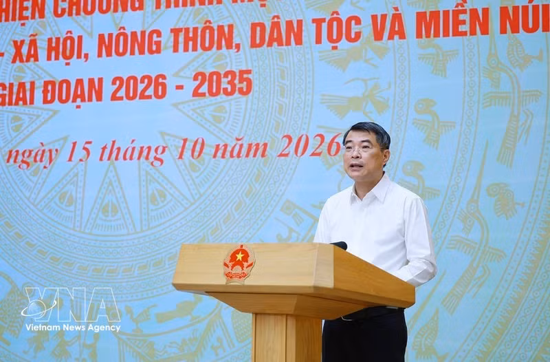 Le Premier ministre Lê Minh Hung s’exprime lors de la conférence de lancement du programme cible national 2026–2035. Photo : VNA. 