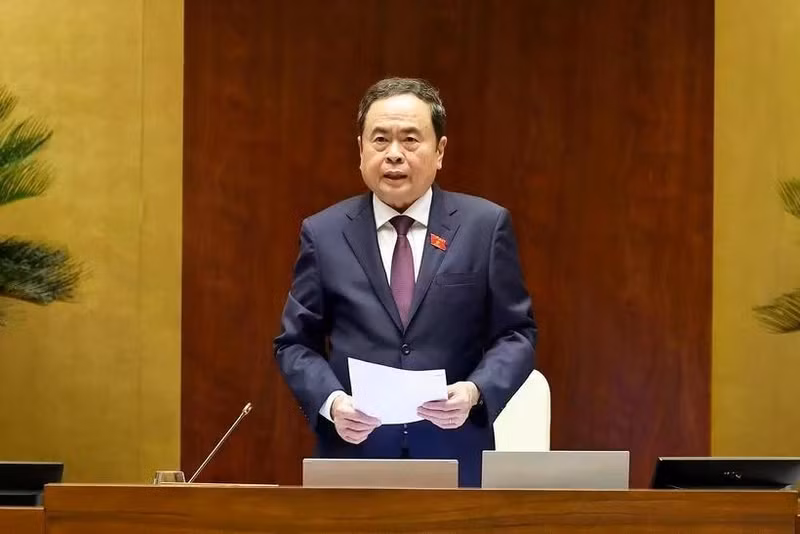 Le président de l'Assemblée nationale, Tran Thanh Man, préside les séances de questions. Photo : VNA. 