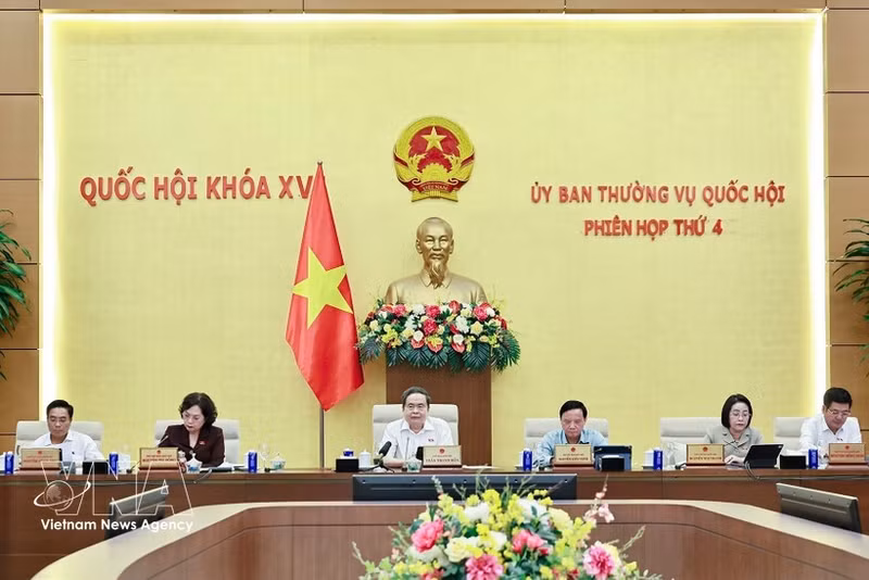 Le président de l'AN Tran Thanh Man s'exprime. Photo : VNA.