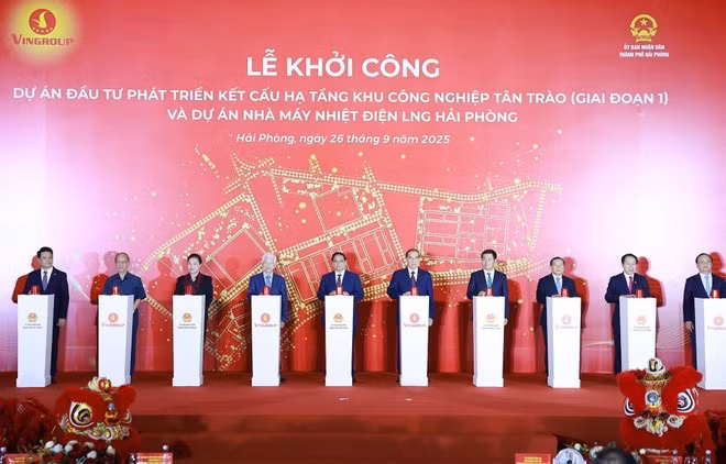 Cérémonie de mise en chantier de ces deux projets majeurs à Hai Phong. Photo : VNA.
