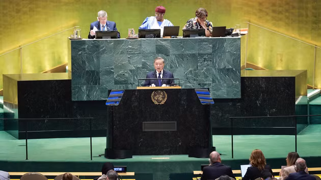 Le Secrétaire général et Président To Lam a prononcé un discours lors du Sommet sur l'avenir, de la 79e session de l'Assemblée générale des Nations Unies, en septembre 2024. Photo : VNA.