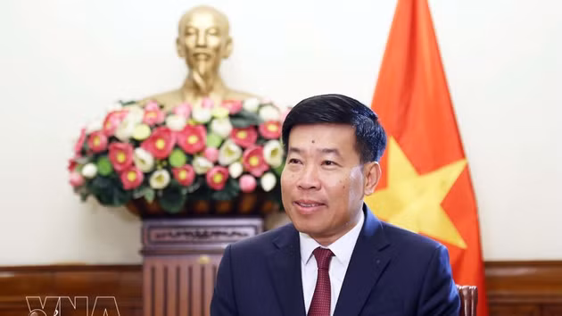 Le membre du Comité central du Parti, secrétaire adjoint permanent du Comité du Parti du ministère des Affaires étrangères et vice-ministre des Affaires étrangères, Nguyen Manh Cuong. Photo : VNA.