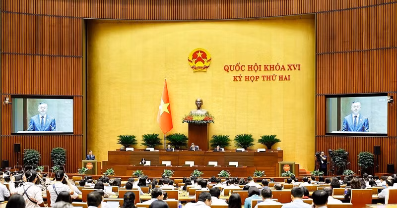 Vue de la de la deuxième session de l’Assemblée nationale de la 16e législature, à Hanoi, le 23 octobre. Photo : VNA.