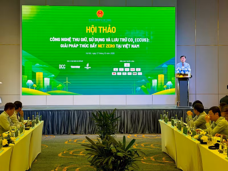 Le vice-ministre de l’Agriculture et de l’Environnement, Le Trong Yen, s’exprime lors du séminaire. Photo : Thanh Hai