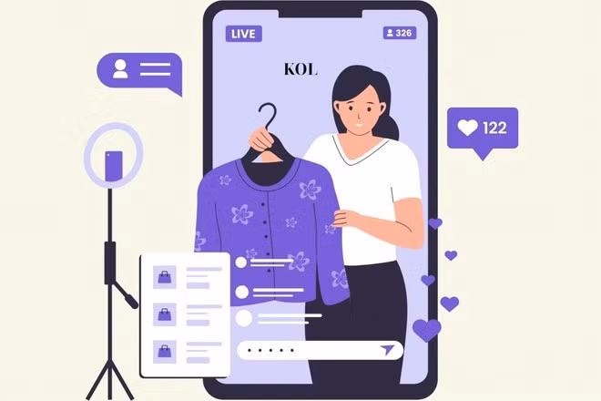 Aujourd'hui, les leaders d'opinion ne se contentent pas de partager du contenu personnel, mais deviennent également des partenaires importants d'entreprises et de marques dans leurs campagnes publicitaires et leur activité en ligne. Photo haiquanonline.com.vn