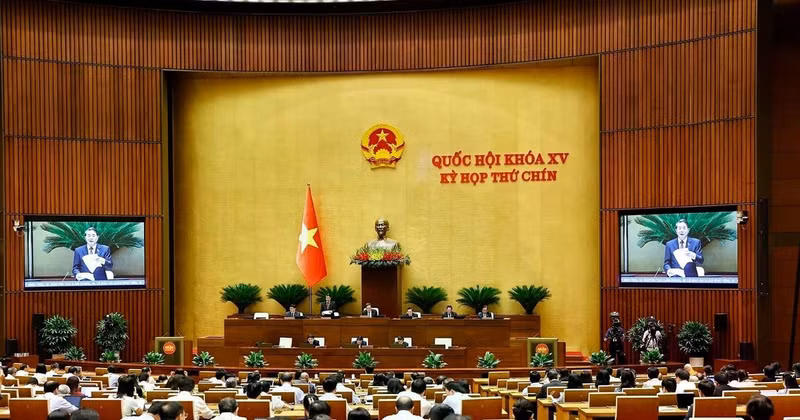 Lors de la 9e séance de l'Assemblée nationale de la XVe législature. Photo : VNA. 