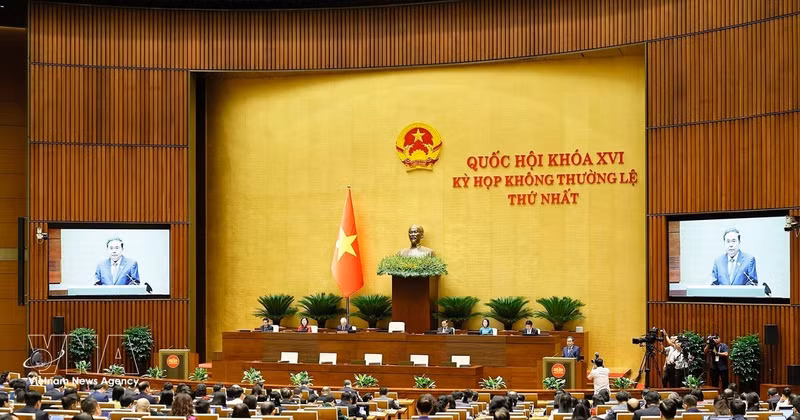 La première session de la 16e législature de l'Assemblée nationale du Vietnam s'ouvre le 6 avril à Hanoï. Photo : VNA. 
