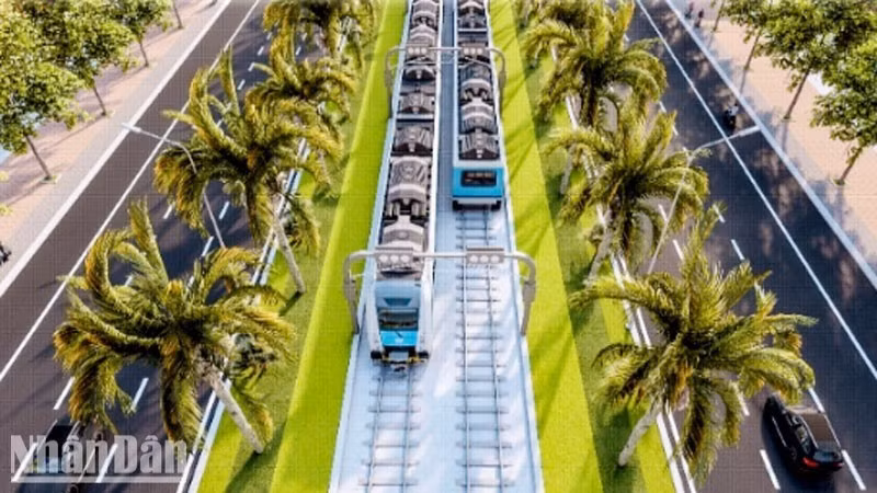Vue d’ensemble du projet de la première section de la ligne de métro urbain à Phu Quoc. Photo: nhandan.vn