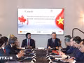 Le secrétaire général du Parti communiste du Vietnam et président de la République To Lam lors du Dialogue de haut niveau des entreprises Vietnam-Canada. Photo : VNA.
