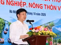 Phuong Dinh Anh, directeur adjoint du Bureau de coordination central du Programme cible national, prend la parole. Photo : VNA.