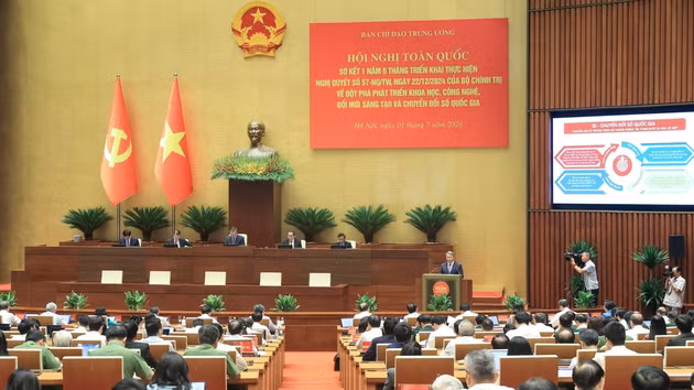 La conférence nationale consacrée au bilan, après un an et demi de mise en œuvre, de la Résolution No 57-NQ/TW. (Photo : VGP)