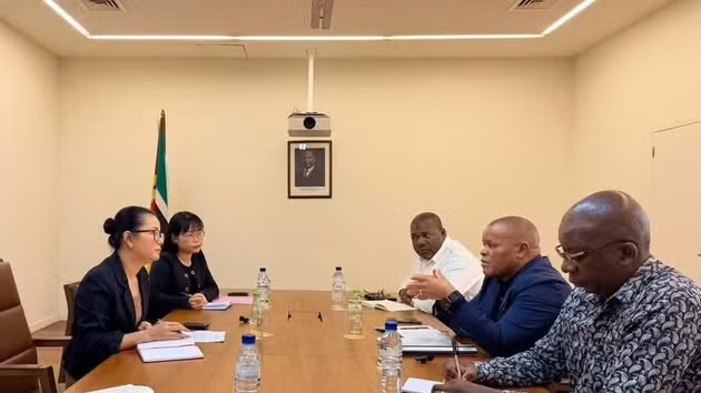 L’ambassadrice du Vietnam au Mozambique, Tran Thi Thu Thin, rencontre le ministre mozambicain de l’Agriculture, de l’Environnement et de la Pêche, Roberto Mito Albino. Photo : VNA.