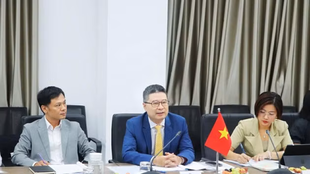 Le directeur du Département consulaire du ministère des Affaires étrangères, Doan Hoang Minh, prend la parole lors de la réunion. (Photo : Minh Nhuan)