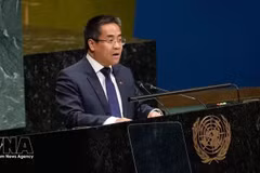 Nguyen Hai Luu, ministre-conseiller et chef adjoint de la Mission permanente du Vietnam auprès de l’ONU, s'exprime. Photo : VNA.
