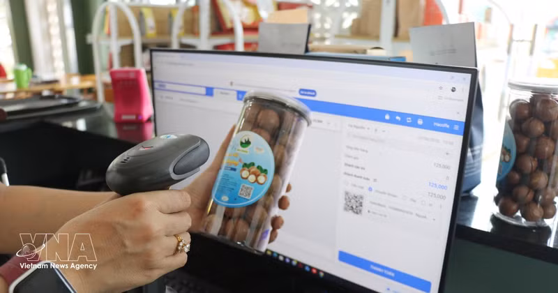 Des produits OCOP de la province de Lam Dong sont désormais identifiés par des codes QR permettant leur traçabilité et référencés sur les plateformes de commerce électronique. Photo : VNA 