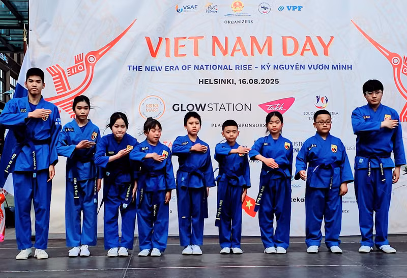 Démonstration d’arts martiaux Vovinam du Vietnam. Photo : Ambassade du Vietnam en Finlande