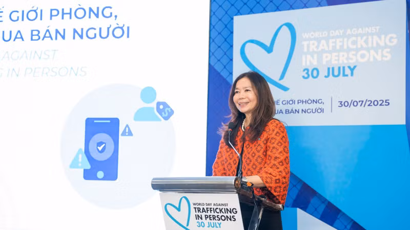 La coordinatrice résidente des Nations unies au Vietnam, Pauline Tamesis. Photo : OIM
