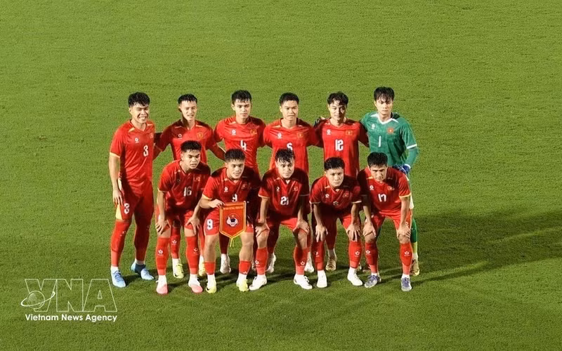 L'équipe nationale vietnamienne de football des moins de 23 ans (U23) décroche sa place en quarts de finale des ASIAD 2026. Photo : VNA. 