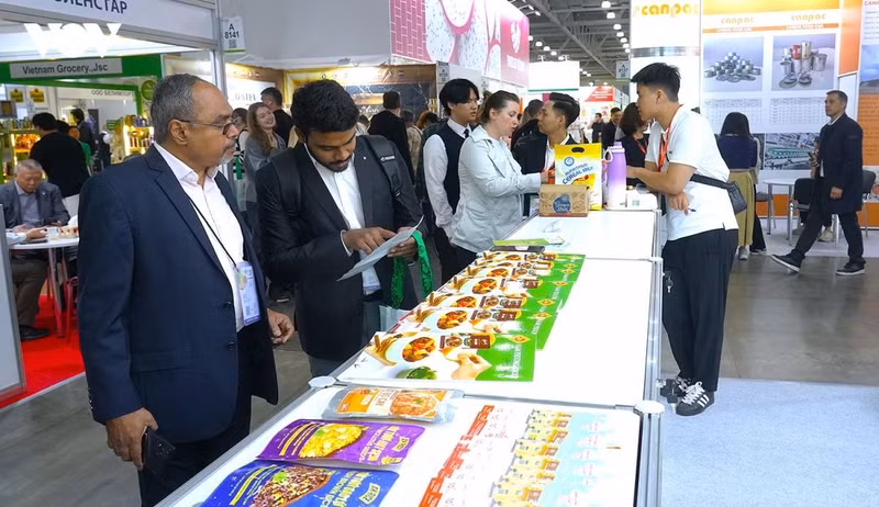 Stand d'une entreprise vietnamienne au Salon international de l’alimentation WorldFood Moscow 2026. Photo : VOV.