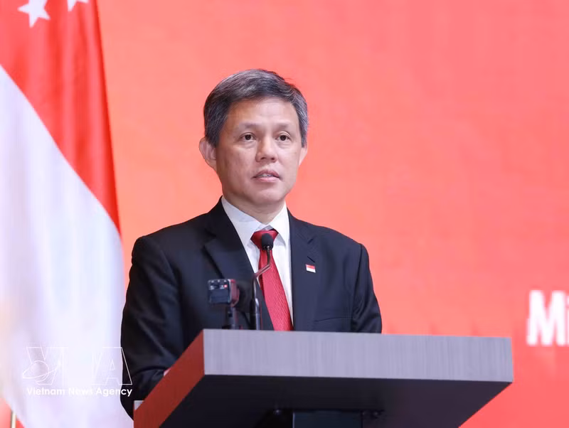 Chan Chun Sing, secrétaire général adjoint du Parti d'action populaire de Singapour, ministre coordinateur des Services publics et ministre de la Défense de Singapour. Photo : VNA.