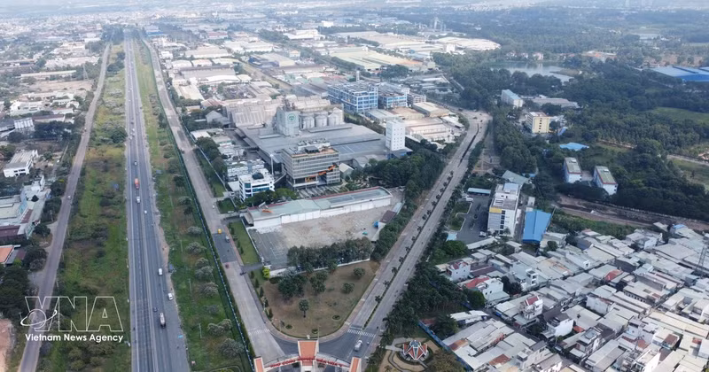 Vue d'une partie de la zone industrielle de Bien Hoa 2, à Dong Nai. Photo : VNA. 