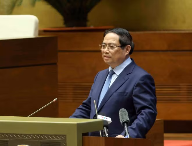 Le Premier ministre Pham Minh Chinh à la conférence. Photo: VNA