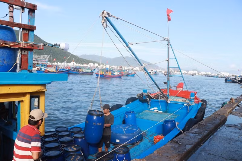 Bateaux de pêche à Khanh Hoa. Photo : VNA.