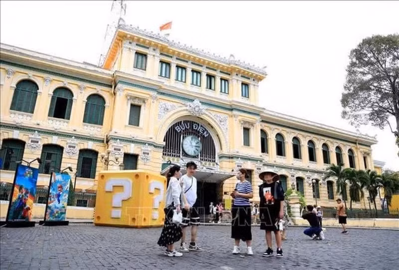 Le bureau de poste central, un édifice architectural remarquable au cœur de Hô Chi Minh-Ville. Photo : VNA.