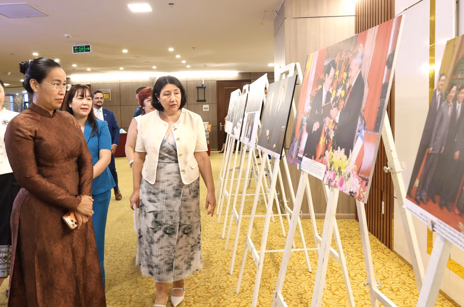 Lors de l'exposition retraçant les 55 années de relations diplomatiques entre le Vietnam et le Chili. Photo : baodanang.vn