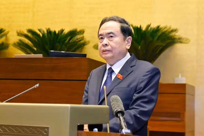 Le président de l’Assemblée nationale Tran Thanh Man a présidé la conférence. Photo : VNA
