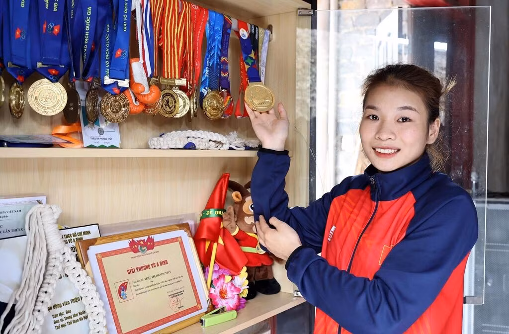 La sportive Trieu Thi Phuong Thuy. Photo : VNA.