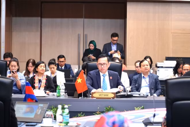 L'ambassadeur Tran Duc Binh lors de la réunion. Photo : VNA.