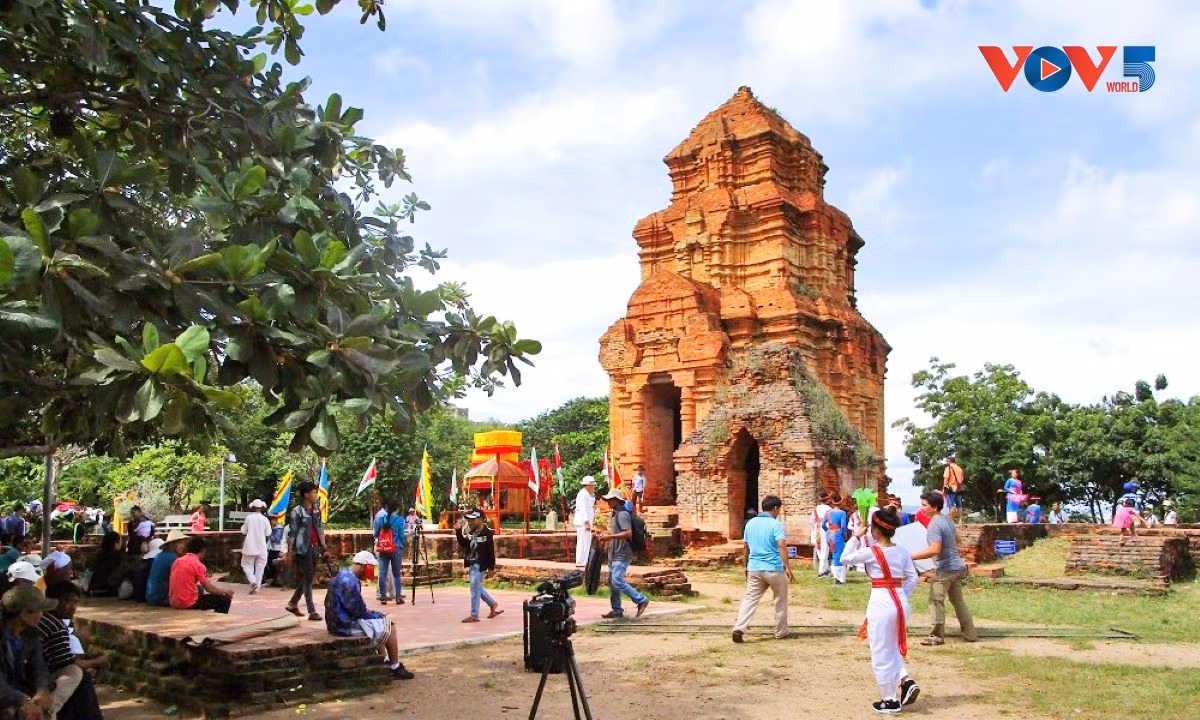 De nombreux visiteurs découvrent les tours Pô Sah Inu. Photo: Doàn Si/VOV